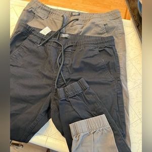 Denizen men’s joggers.  2 pair.  Size Large. Army green and black.  Tie waist.